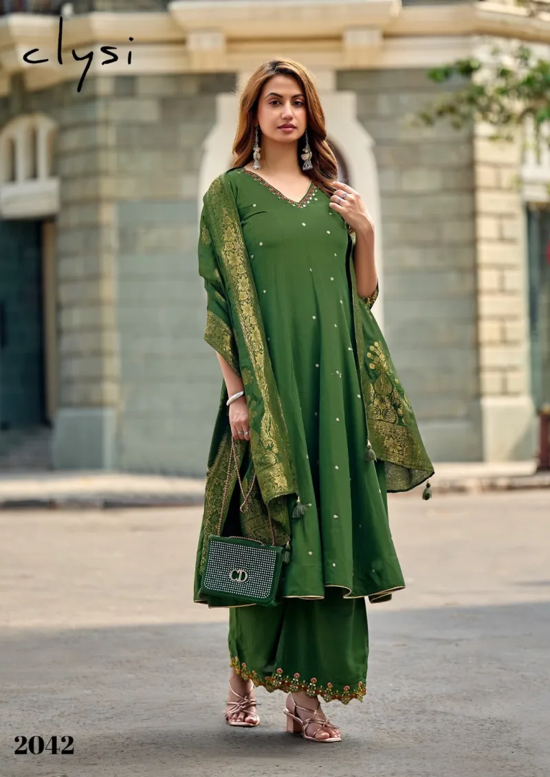 Zafira By Clysi Muslin Khatali And Thread Work Kurti Bottom With Dupatta